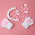 Miniatyrbild 4 av 5: Ett Set Katt Cosplay Kostym Svans Öron Halsband Tassar Handskar För Halloween Karneval Jul Maskerad Dekoration