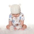 Miniatyrbild 4 av 5: Babyhatt och Vantar, Baby Flicka Pojke Hatt Vantar Set Vinter Stickade Hattar Baby Nyfödda Hattar för Baby 0-2 Månader (M; Vit)