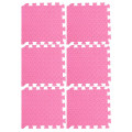Miniatyrbilde 2 av 3: 6 stk Tykke Eva Bladkorn Fliser Interlocking Fliser Patchwork Gulvmatte Beskyttende Pute Splicing Pink 30X30CM