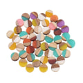 Pikkukuva 1 / 5: 50 kpl Puupuu Resin Blanks Resin Cabochons Litteät Pyöreät Geometriset Korvakorut Mustat Ruutu Puu Cabochons Vintage Resin