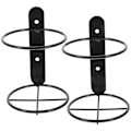 Miniatyrbillede 1 af 2: 2 stk. Væghængt Vinflaskeholder Væghængt Enkeltflaskeholder Væghængt Vinstativ Vinflaskeopbevaringsstativ Til Hjemmebar Sort 13,5 Black 13.5X9.5X9.5CM