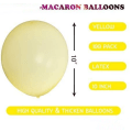 Miniatyrbillede 3 af 5: 100 stk. Pastel Gule Balloner 10 Tommer Macaron Latex Ballon og Festtilbehør Ballon til Dekoration Fødselsdag, Festceremoni, Bryllup