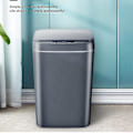 Miniatyrbild 2 av 2: RYI.Smart Induktionsstyrd Touch-Soptunna, Självförslutande Självbytande Sopsäck, Automatisk Locköppning BasWhite 14L