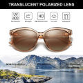 Miniatyrbild 5 av 5: Solglasögon för kvinnor, polariserade, UV-skydd, transparent ram, brun ram Transparent Brown Frame Brown