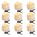 Miniatyrbillede 1 af 5: 9 LED-lys med klips, Flammeløse Elektriske Lys Falske Lys Flimrende Flamme Ledningsfri Te Lys LED-lys til Jul, Bryllup
