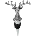 Miniatyrbild 1 av 5: Silver Älg Hjort Huvud Vinkork Rustik Lantlig Stil Djur Flaskpropp Vinkorkar Propp För Vin Champagne Öl (2st, Silver)