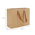 Pikkukuva 2 / 4: Kraft-paperikassit, 21 x 8 x 27 cm, 20 kpl, ruskeat Kraft-paperi lahjakassit pehmeällä kankaalla