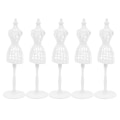 Miniatyrbild 3 av 3: 5 st Action Figure Tillbehör Liten Mannequin Stativ Mini Klädvisning Stativ Dockkläder Displ White 21x6.3cm
