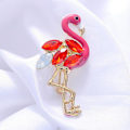Miniatyrbillede 3 af 3: 1 stk Flamingo Brosche Legering Rhinestone Indlagt Tegneserie Lapel Pin Brosche Smykker Tøj Tilbehør 4.6 4.6*2.5cm