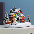 Miniatyrbillede 3 af 5: Julelandsbyhus Lysende Landskab Harpiks Skrivebordsdekoration