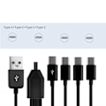Miniatyrbillede 2 af 5: RIY_Multi USB-C-splitterkabel 4-i-1 hurtigopladningskabel med 4 Type-C-hanstik til telefoner og tablets