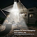 Miniatyrbillede 5 af 5: 2 Bærbare Solcelledrevne Campinglys, Led Solcellelys Pære Solcelle Nødlampe Lys Have Lanterne Solcellebelysning Med Krog Pære Panel Til Camping,