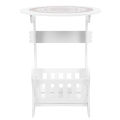 Miniatyrbilde 1 av 3: Hvit Moderne Rund Side Mini Sengeside Te Bord For Stue Eller Soverom Hvit 47x36cm White 47x36cm