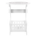 Miniatyrbillede 1 af 3: Hvid Moderne Rund Side Mini Natbord Te Bord Til Stue Eller Soveværelse Hvid 47x36cm White 47x36cm
