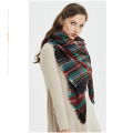 Miniatyrbillede 3 af 5: Efterårs- og vinterimitation cashmere farverig ternet firkantet tørklæde dobbeltsidet tørklæde dame sjal farverig ternet tørklæde 140*140cm (FX-08