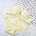 Pikkukuva 4 / 4: Seksikäs Pitsi-alusasu Push-up Rintaliivit, Päällystetyt, Kahden Osan Naisten Bralette, Pitsi-alushousut Yellow 80B