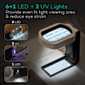 Miniatyrbillede 3 af 5: 10x 25x LED Læseforstørrelsesglas, Forstørrelsesglas med LED-lys, (Hvid)