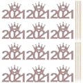 Pikkukuva 2 / 3: 24 kpl Uusia Onnea Uusivuosi Jälkiruoka Leivonnaiset Koristeet Kakku Paperi Topperit 5.3X3.7cm Rose Gold Rose Gold 5.3X3.7cm