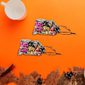 Miniatyrbillede 2 af 3: 100 stk Halloween Organza Gaveposer Party Gaveposer Slikposer Sort 10X15CM Black 10X15CM