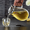 Miniatyrbillede 2 af 4: Vandkande i Glas med Låg 1,9l Istekande Glaskande Glaskande lavet af Saftkander Glaskande Kande lavet af Borosilikatglas, til Kaffe Mælk og