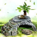 Miniatyrbillede 4 af 5: Skildpadde Sanctuary Terrarium Landhule Reptil Rampe Platform Sanctuary Dekoration Luftfugtighedshule Sten