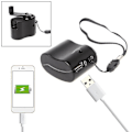 Miniatyrbilde 2 av 5: Manuell lader Nødutstyr Utendørs Bærbar Håndkraft USB Dynamo Sving for Telefon