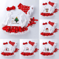 Miniatyrbild 2 av 5: 4-pack Nyfödd Babyflicka Julklänning Outfit Huvudband Benvärmare Skor SetL 6-12 Månader Julstrumpor Christmas Socks L 6-12 Months