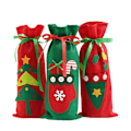 Miniatyrbilde 1 av 3: 3 stk. Spiseborddekorasjon Julefestdekorasjoner Julegodteripose Vinflaskedeksel Juledekorasjon Rød 30X15CM Red 30X15CM