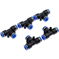 Miniatyrbillede 3 af 5: 5 stk. Havevandsslange Fittings Vandhane Slangeforbindelse 3-vejs Pneumatisk Hurtigkobling Push-in-8mm Slangeforbindelse til Forbindelse af Vandledning