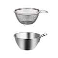 Miniatyrbillede 1 af 4: 1 Sæt Rustfrit Stål Si-Drænbasket Med Bassin Risvaskeskål Metal Si-Sigte SifterSølv11.7X5.6X6.3CM Silver 11.7X5.6X6.3CM