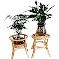 Miniatyrbilde 4 av 5: Rattan Stativ Naturlig Stativ Vevd Med Vevde Blomster Blomsterplante Planteholder For Hage Interiørdekorasjon