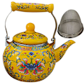 Miniatyrbillede 2 af 2: Emalleret Tekande Tyk Kaffe Pot Blomst Tekande Kold Vand Pot Husholdningskogende Vand Pot Gul 24 Yellow 24X15X12CM