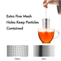 Miniatyrbild 5 av 5: 2-pack teinfuser, extra fint nät för löste, 18/8 rostfritt stål tesil med förlängd kedjekrok, te