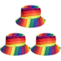 Miniatyrbild 1 av 2: 5-pack Andningsbara Fiskehatt Trendiga UV-skydd All-match Pride Month Paradhättor 3pcsM 3pcs M