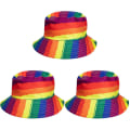 Miniatyrbillede 1 af 2: 5 stk Åndbare Fiskerhatte Mode Uv Beskyttelse All-match Pride Month Parade Hat3pcsM 3pcs M