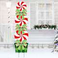 Miniatyrbild 1 av 5: Julklappsdekorationer för utomhus - 44 tum pepparkaksjulgrändspeglar - Jättelik semesterdekorationsskyltar för hemmet, gräsmattan, gångvägen, Candyland-tema