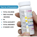 Miniatyrbild 1 av 2: 6-i-1 Testpapper för Pool Ph-testpapper Vattenkvalitetstestpapper Klorrest Vattenkvalitet Ph Klorrest