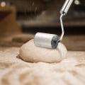 Miniatyrbillede 4 af 5: Rustfrit Stål Bageplade Rulle / Dej Rulle Træ Med Håndtag Non-stick Noodle Træ Bageværktøj