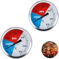 Miniatyrbilde 1 av 4: 2 stk Grilltermometer Temperaturmåler For Utendørs Grillmatlaging Rustfritt Stål Røykertermometer Opp Til 300c For Alle Griller