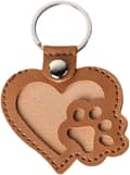 Hjerte Poteprint Hund Nøglering Kunstlæder Taske Charm til Kæledyrselskere Mindesmærke Tilbehør Brun 6 x 6.5 cm