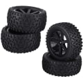 Pikkukuva 1 / 5: 4 kpl RC-kilpa-renkaat, 1/10 RC-kuorma-auton pyörän kumirenkaat Zd Racing Buggy -autolle (musta)