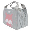 Pikkukuva 2 / 3: 1 kpl Piirretty Lounaskassi Oppilaalle Käsikäyttöinen Piknik-Kassi Oxford-Kangas Bento-Käsilaukku Harmaa 21X17CM Grey 21X17CM