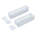Miniatyrbillede 2 af 3: 2 stk Skuffe Plast Sortering Organizer Opbevaringsboks Rum Opbevaringskasse (hvid)WhiteM White M