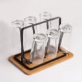 Miniatyrbilde 2 av 5: Krusstativ for tørking av kopper, Mugg-organisator, Metallisk flaskeholder med 6 kroker, Sklisikker mugg-holder med håndtak, Dryppbrett for servise, Vann