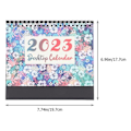 Miniatyrbild 3 av 3: Skrivbords kalender Engelsk utskrift Bordskalender 2023 Månadskalender Prydnad Kontorsmaterial Blå 19,7x17,7cm Blue 19.7x17.7cm