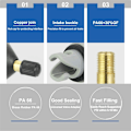 Miniatyrbilde 3 av 5: 5 stk Oppblåsbare Båt SUP Pump Adapter Luftpumpe Konverterer Konvensjonell Pump Adapter Luftventil Adapter Pumping Head Connector for Oppblåsbare Roing Båt