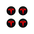 Miniatyrbillede 4 af 4: Passer Tesla Tesla Model 3 Navkapsel Logo - Sort Sort Etiket (Mat) (Firepak)_RY