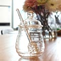Miniatyrbillede 3 af 5: 250 ml honningkrukke og sæt med glasdipper mini krukker ske_RY