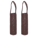 Pikkukuva 1 / 2: 2 kpl Puuvillainen Vedenpullokassi Kudottu Vedenpullon Kantaja Kannettava Vedenpullon Kotelo Ruskea 37.5x10cm Brown 37.5x10cm