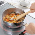 Miniatyrbillede 3 af 4: Rustfrit Stål Gryde Traditionel Gryde Med Træhåndtag Perfekt Til Ramen Mælk Osv 16cm